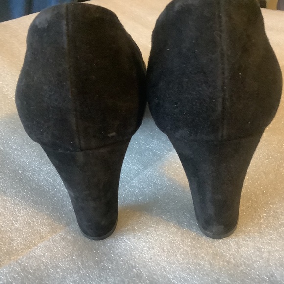 Aquatalia Women's Black Suede Slip on Pumps Block Heel Shoes Black Size 10 - Picture 6 of 9